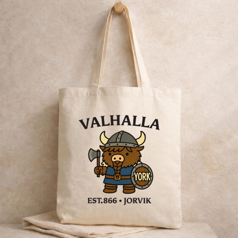 Viking Highland Cow Tote Bag