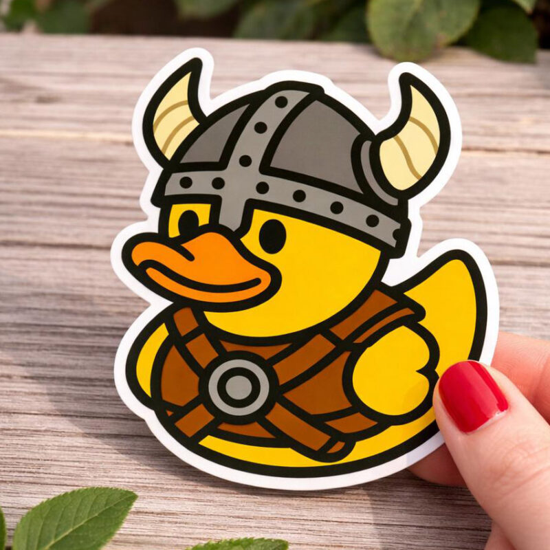 York Viking Duck Vinyl Sticker