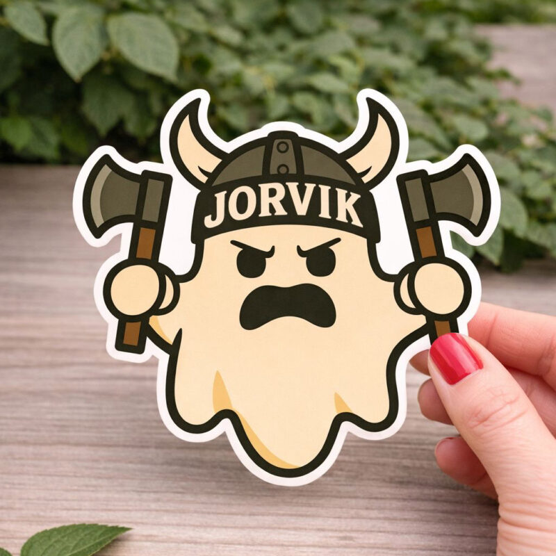 Grumpy Jorvik Ghost Vinyl Sticker