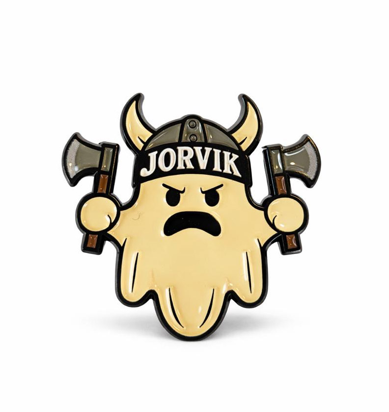 Grumpy Jorvik Ghost Pin