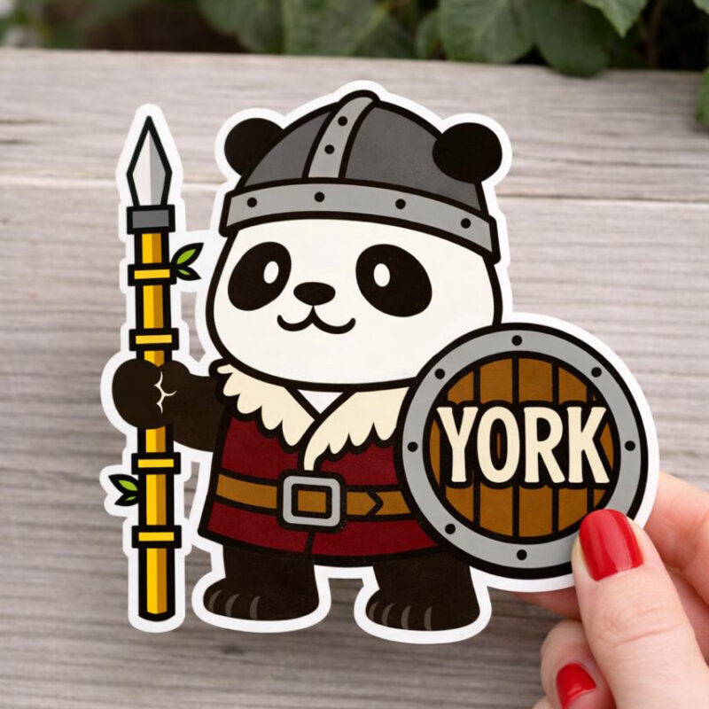 York Viking Panda Vinyl Sticker