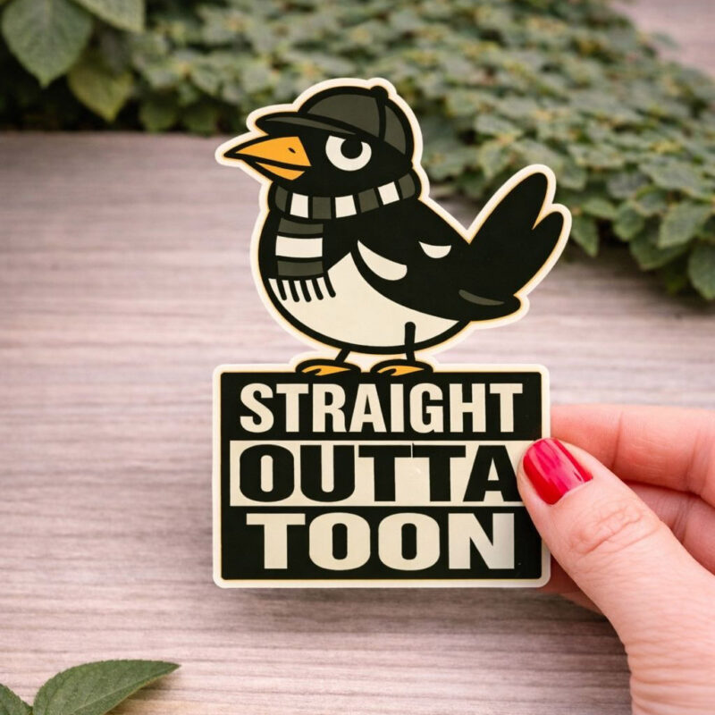 Toon Toon Newcastle Mapgie in hat Vinyl Sticker