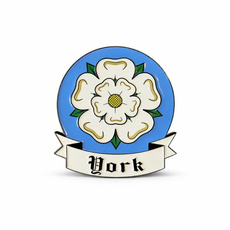 York Rose Banner Pin - blue