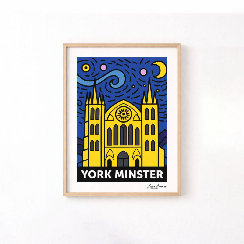 Starry Night York Minster Art Print (A4) - unframed