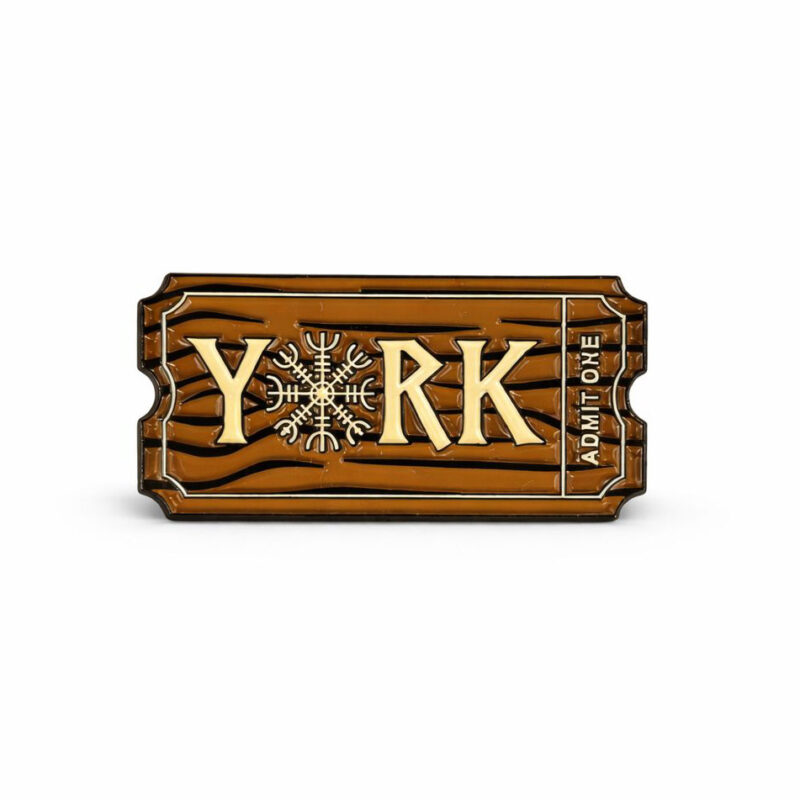 Admit One: York Ticket Pin (woodgrain style)