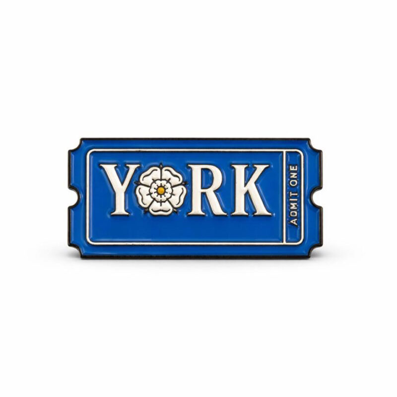 Admit One: York Ticket Pin (blue)