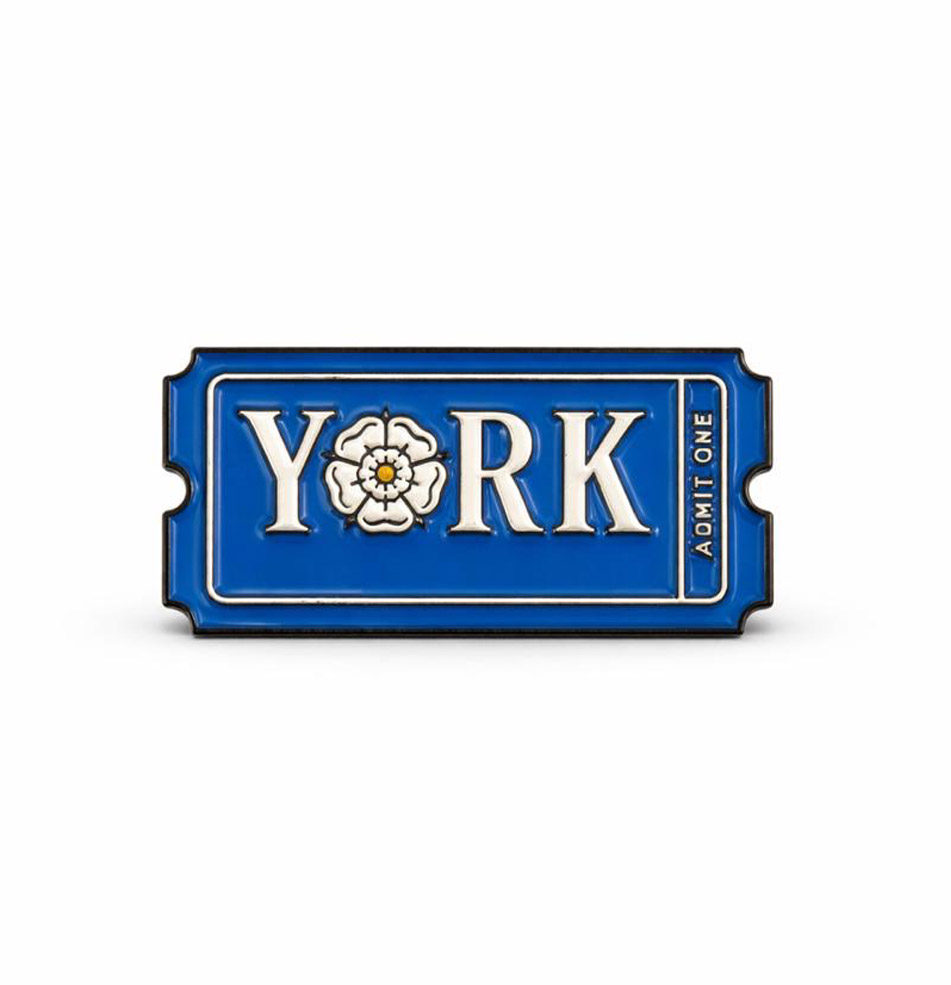 Admit One: York Ticket Pin (blue)